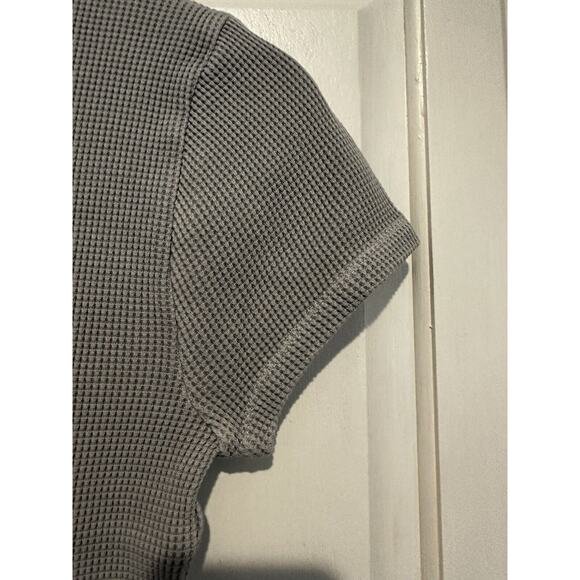 NWT Madewell Women's Gray Waffle Knit Crew Neck Short Sleeve Crop Shirt Size XS - Picture 5 of 9
